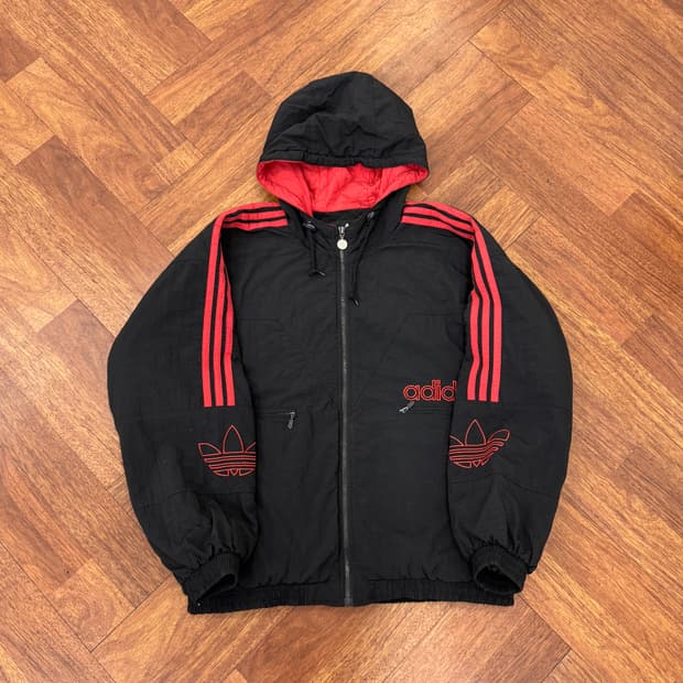 110(2XL~3XL) 아디다스 90s 올드스쿨 누빔 후드 자켓 