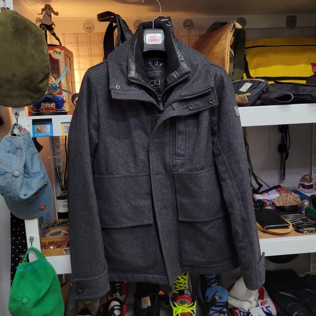 CKJ 캘빈클라인 그레이 양모 패딩 점퍼 (내피분리형)