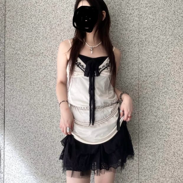 대대장 레이어드 나시 일본빈티지 와이즈걸 펑크 y2k 와투케 무채색