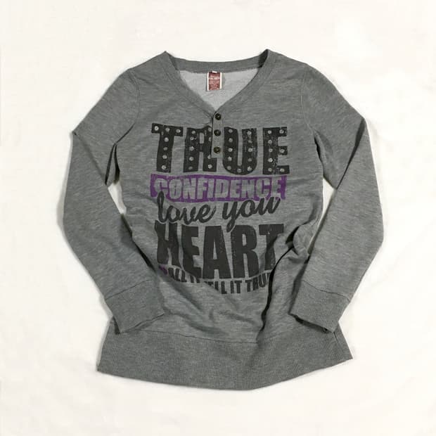 y2k 펑크 그레이 레터링 롱슬리브