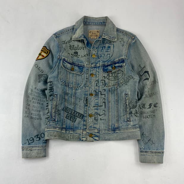 폴로 포켓 데님 크래피티 트러커 자켓 (95)