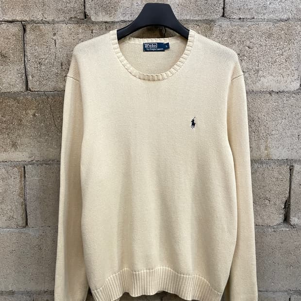 폴로 랄프로렌 코튼 크림 니트