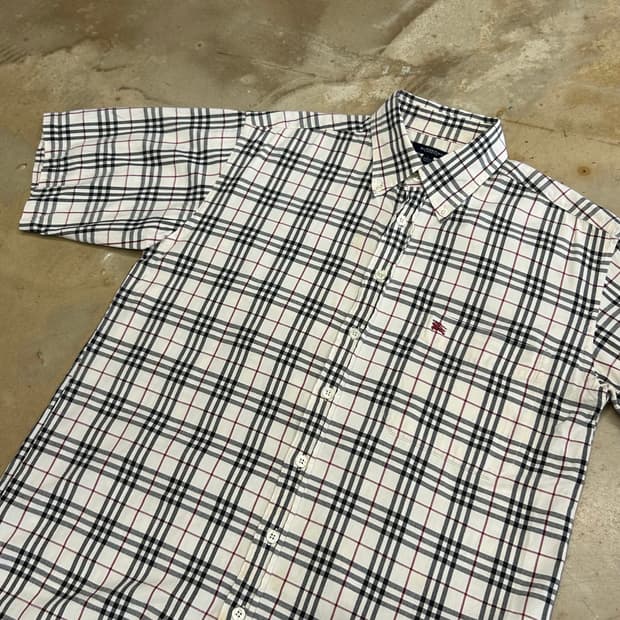 L 버버리 노바체크 반팔 셔츠