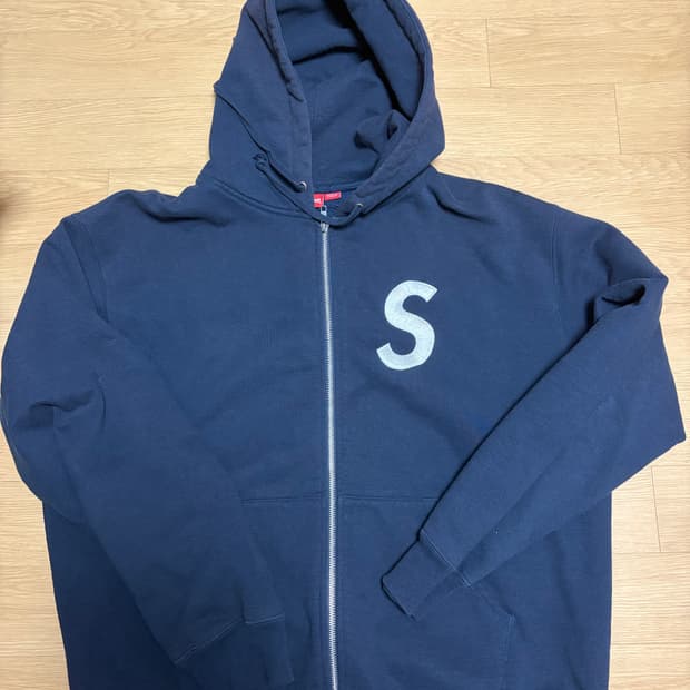 [L]슈프림 S 로고 후드집업 네이비