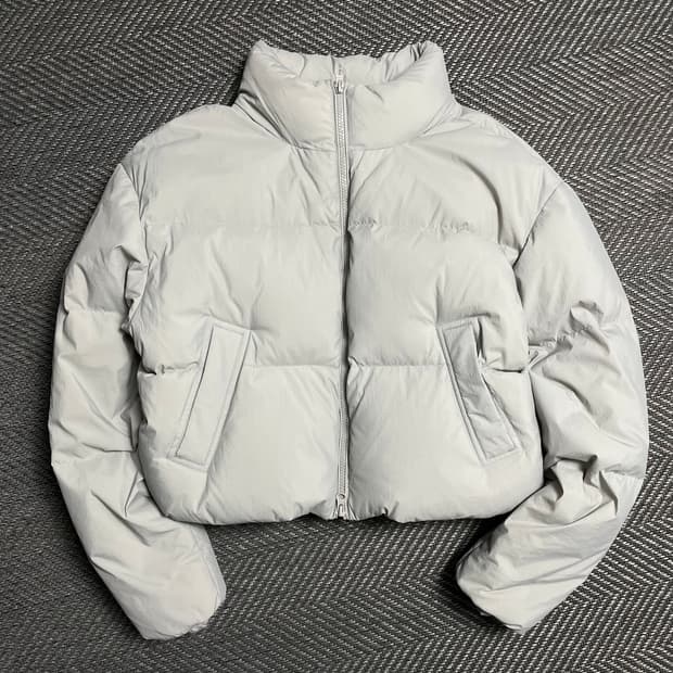 코드그라피 우먼스 덕 다운 푸퍼 크롭 패딩 그레이o 5101