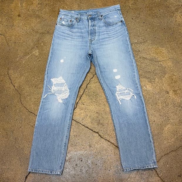 USA 빈티지 리바이스 501 여성 찢청 청바지