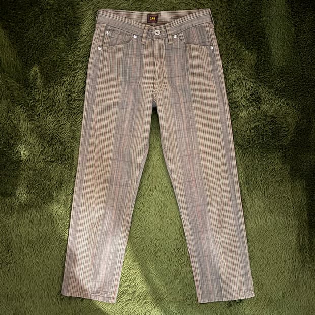 [30X33] 00s LEE 리 MADE IN JAPAN 체크 코튼 팬츠