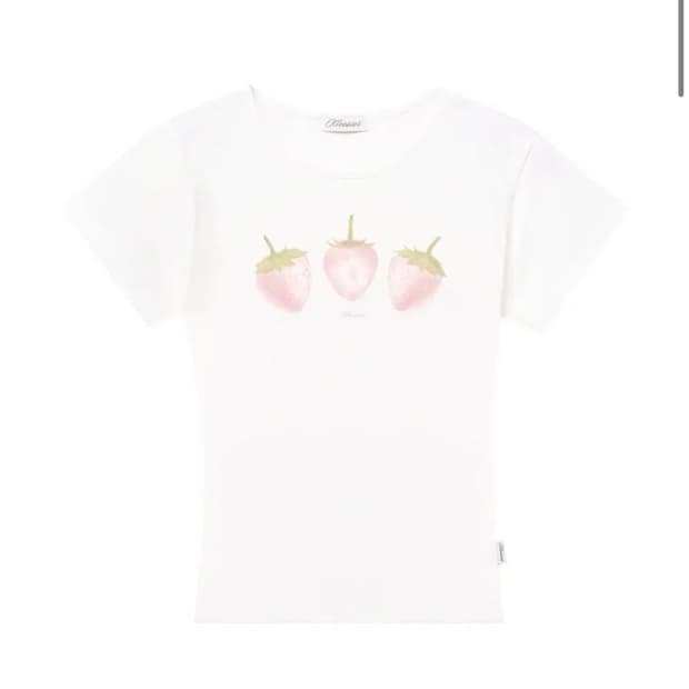클리시어 파스텔 딸기 반팔티 pastel strawberry 탑 S