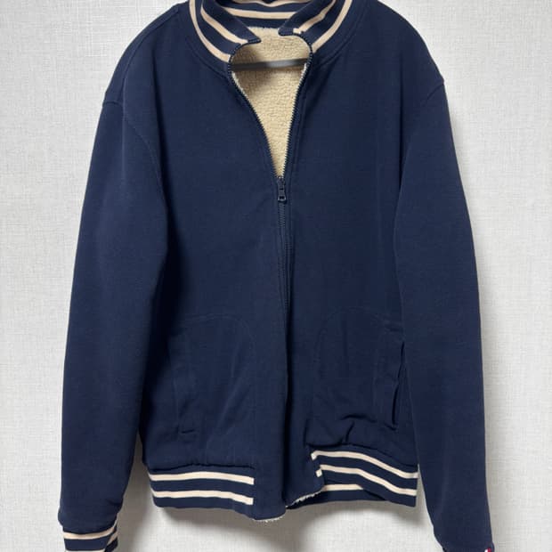 타미힐피거 리버시블 후리스 자켓 네이비