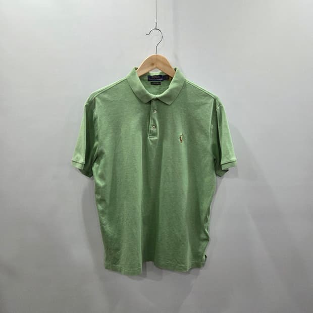 폴로랄프로렌 코튼 카라 반팔티 멜란지 그린 L