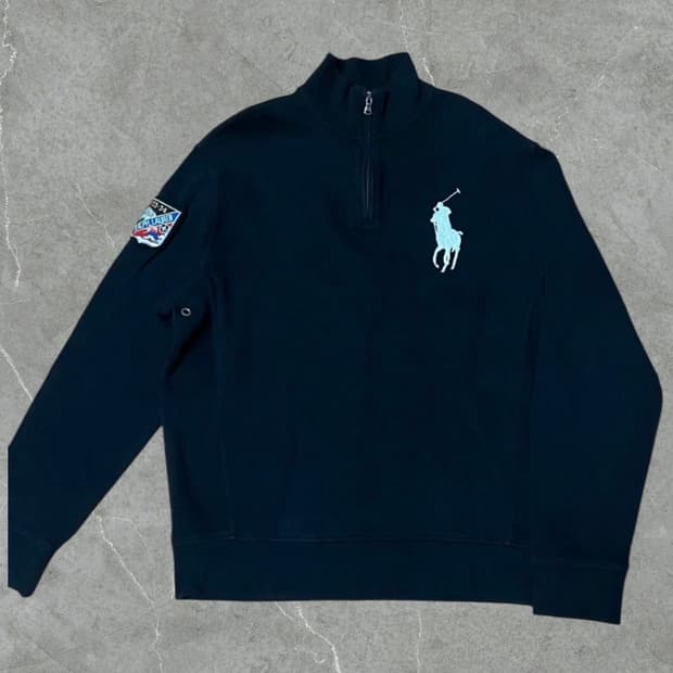 폴로 빅포니 스키패치 블랙 하프집업