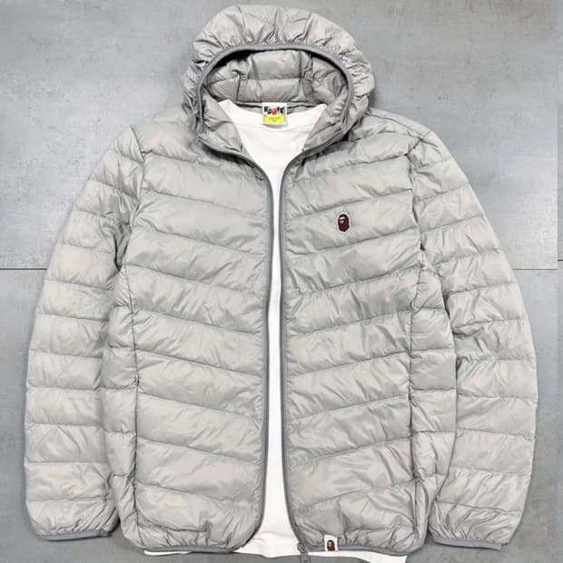 베이프 회색 경량패딩 에이프 L