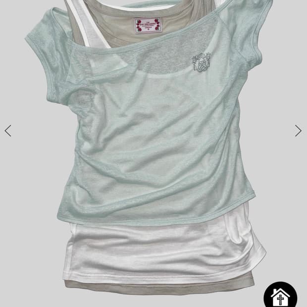 스컬프터 lazy sleeveless layered tee mint