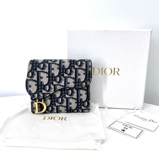 디올 새들 로터스 오블리크 자카드 반지갑 (S5652CTZQ)