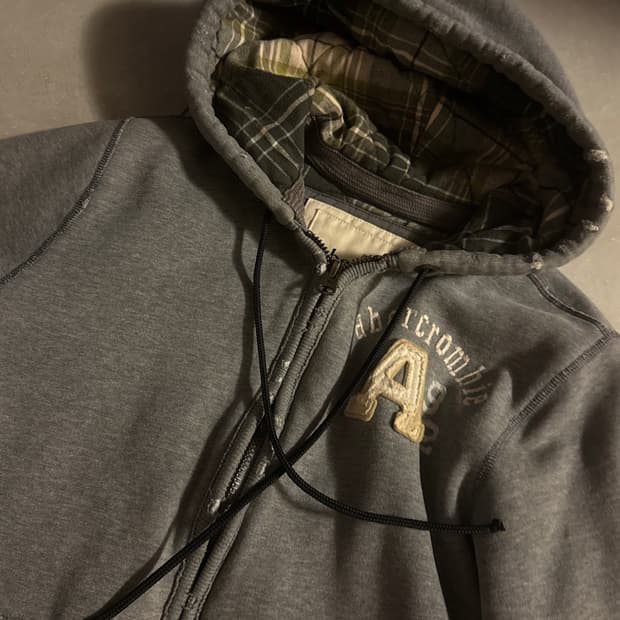 아베크롬비 체크 후드집업 