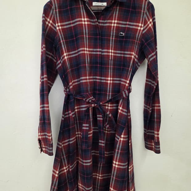 라코스테 체크 셔츠 원피스 38