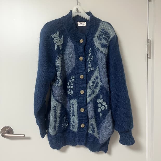 모리걸 패치워크 뜨개 니트 가디건