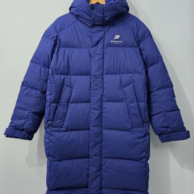 빈폴 롱패딩 오리털 블루 100 새상품