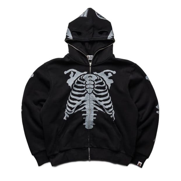 베이프 스켈레톤 샤크 후드 블랙
