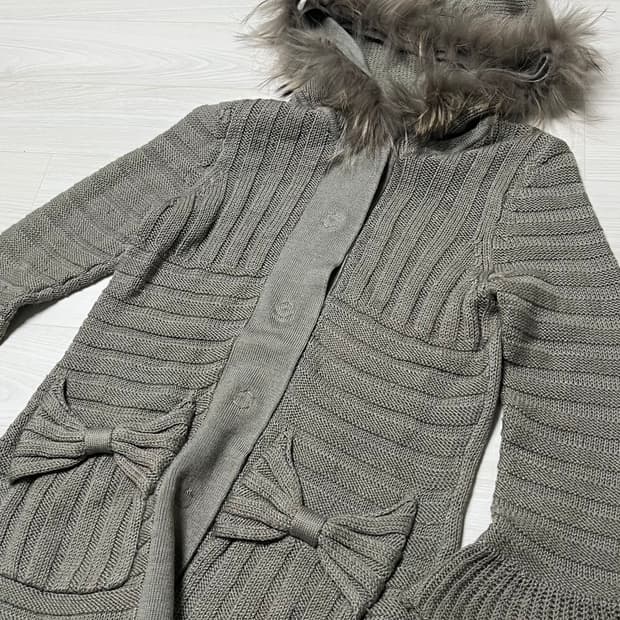 퍼 리본 가디건