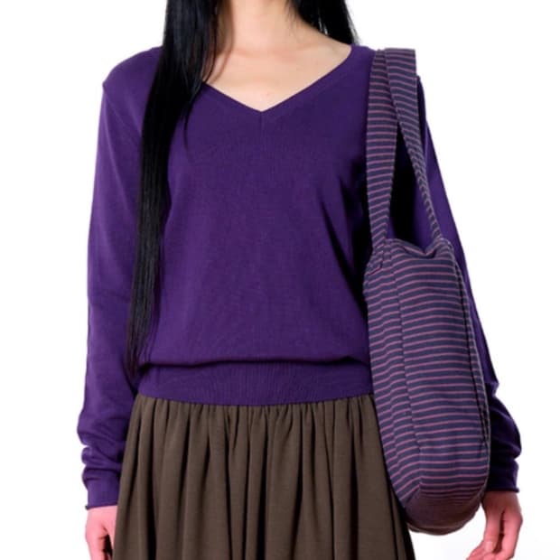 코이세이오 038 브이넥 니트 퍼플 S