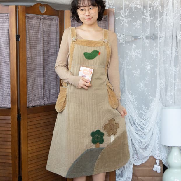 숲속 친구들 멜빵 원피스