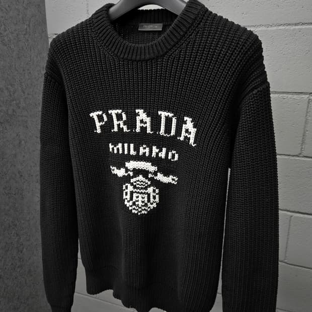 프라다 로고 울 캐시미어 니트 46