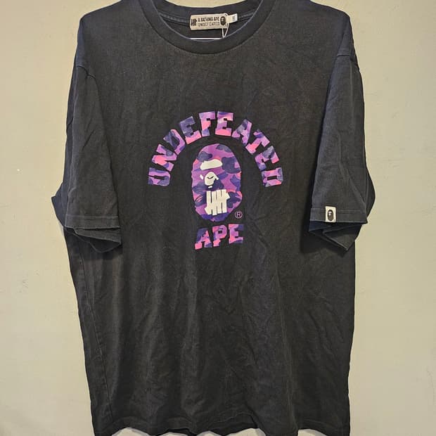 BAPE x Undefeated Color Camo College Tee