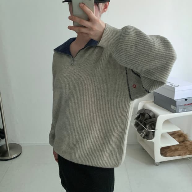 Collar Half-Zip Knit