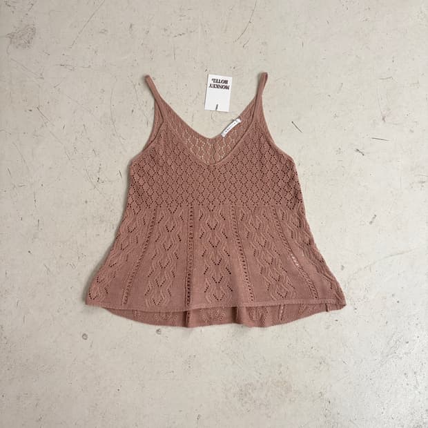 KHALITA JPN 빈티지 펀칭패턴 레이어드 나시 M
