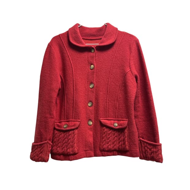 일본빈티지 다홍색 니트가디건