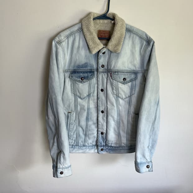 슈프림 x 리바이스 쉐르파 데님 자켓 라이트블루