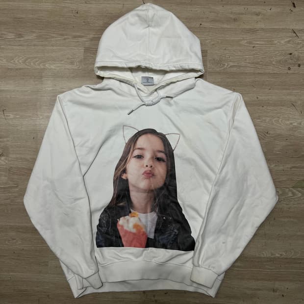 아크메드라비 베이비 빅프린팅 레터링 후드 티셔츠 [화이트] 2사이즈