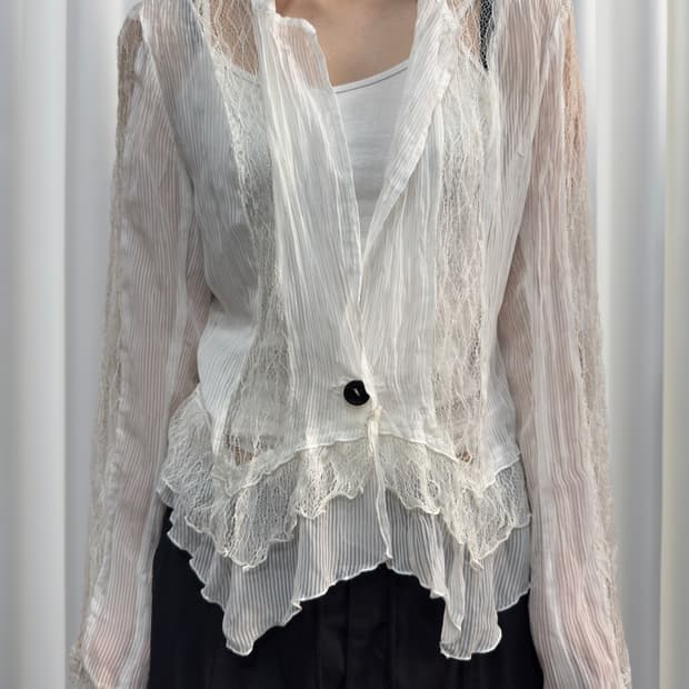 lace seethrough shirt