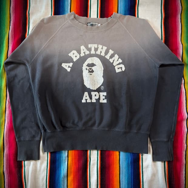90s OG A BATHING APE 베이프 그라데이션 스웻셔츠