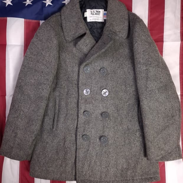 오리지날 90's 미국제조 미해군 TYPE 쇼트사 울 더플 피코트