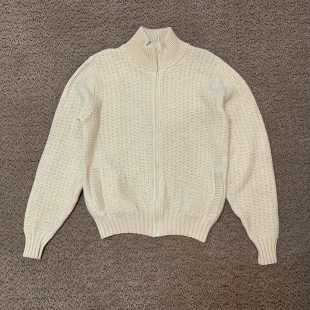 90s LL Bean knit zip-up made in usa (m)