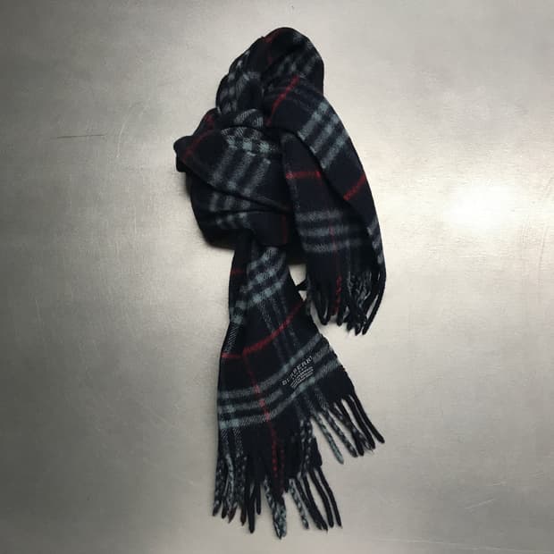 버버리 정품 램스울 머플러 네이비