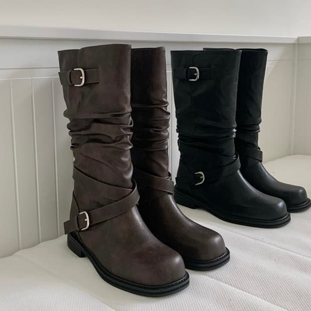 둥근코 부츠 롱부츠 