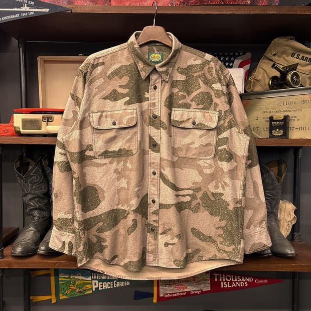 90s 카벨라스 데저트카모 플란넬 워크 셔츠 플랩포켓 N1037