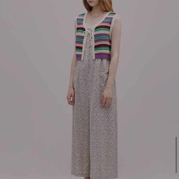 써스데이아일랜드 24ss 스트라이프 코튼 베스트 S size