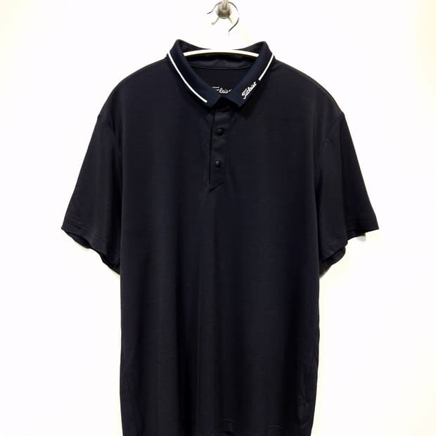 타이틀리스트(Titleist) 반팔 카라 티셔츠 블랙