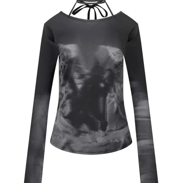 나체 nache CUT-OUT SLIM FIT LONG SLEEVE