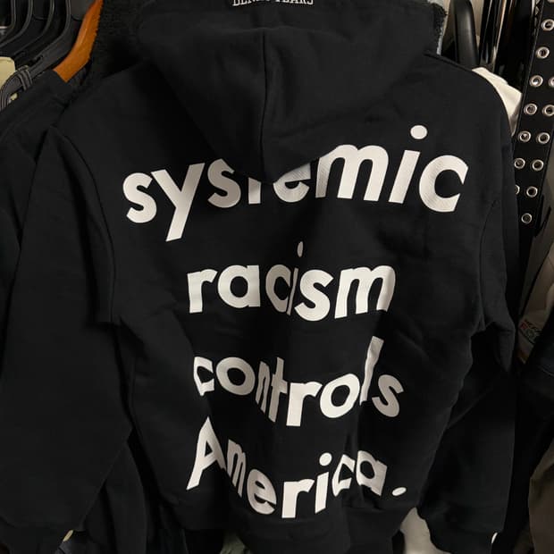 데님티어스 racism 후드 블랙