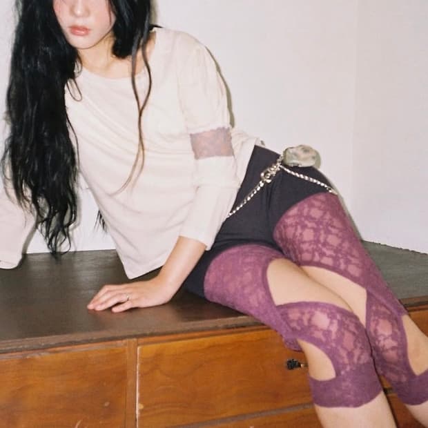 샵페어리 레이스 레깅스 퍼플
