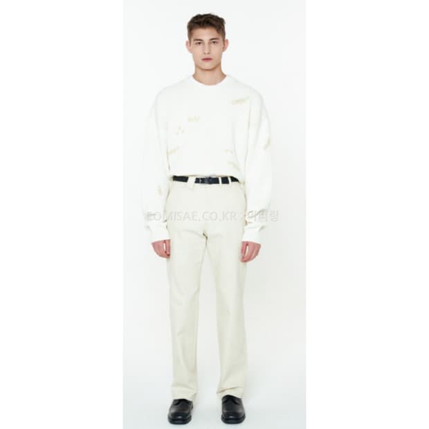 급처 ) stu 스티치 와플 니트 크림