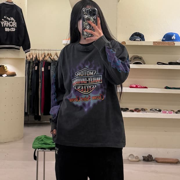 할리데이비슨 빅로고 파이어 롱슬리브 U1172