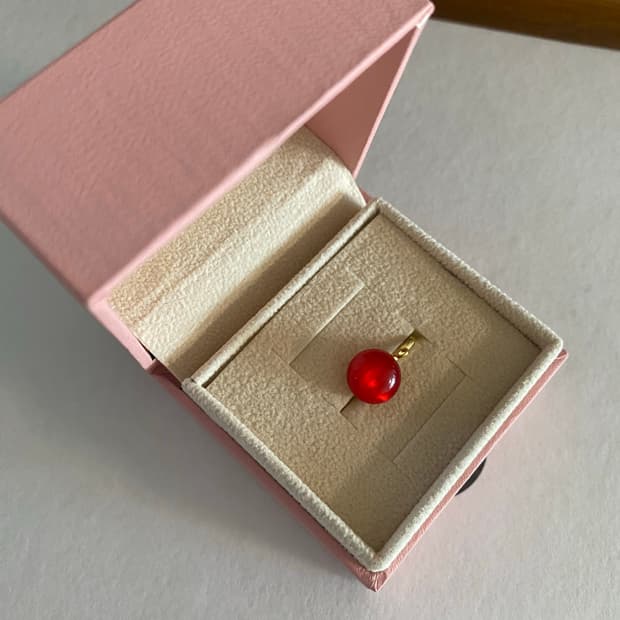 빈티지 레드알 팬던트 목걸이 