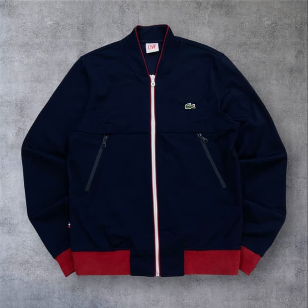 라코스테 스몰 로고 네이비 트랙탑 져지