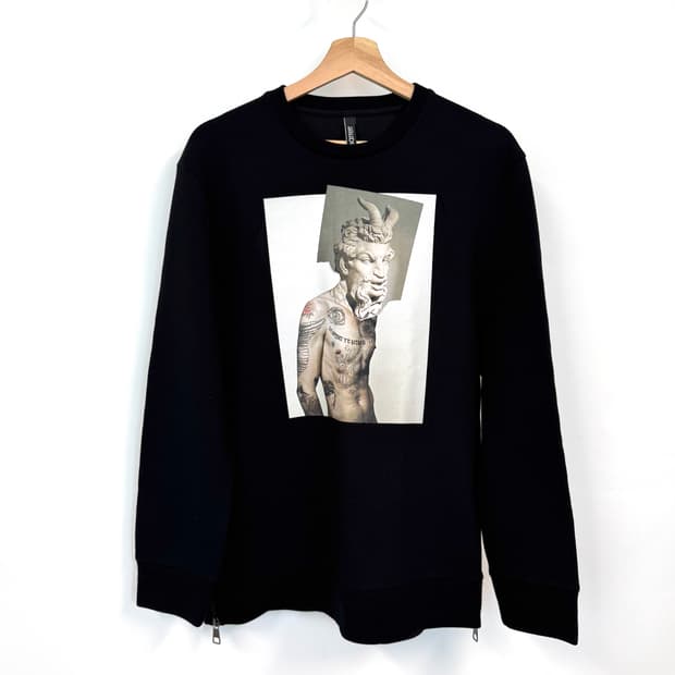 NEIL BARRETT 닐바렛 타투 석고상 프린트 스웻셔츠 M